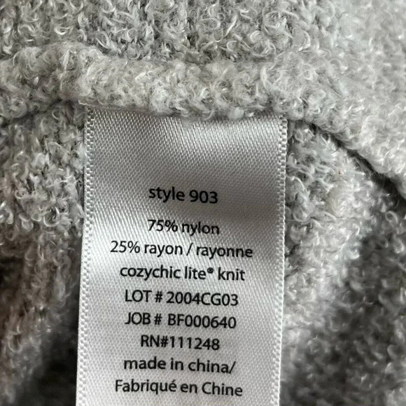 Barefoot Dreams Long Cardigan Women's Sz M Gray Open Front Pockets Cozychic Lite - Picture 11 of 12